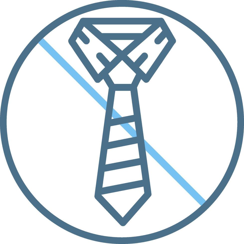 No Tie Line Two Colour Icon Design vector