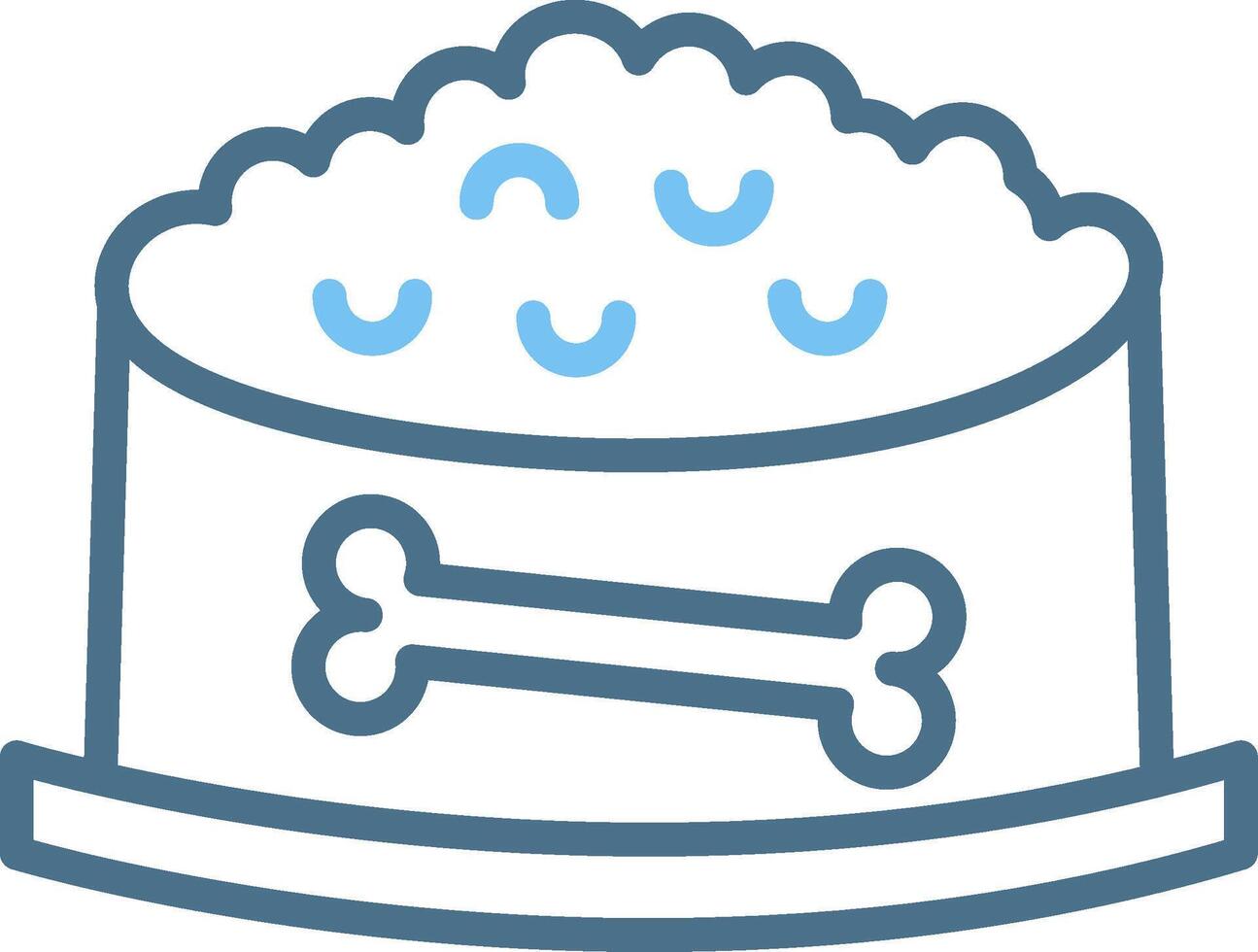 Pet Bowl Line Two Colour Icon Design vector