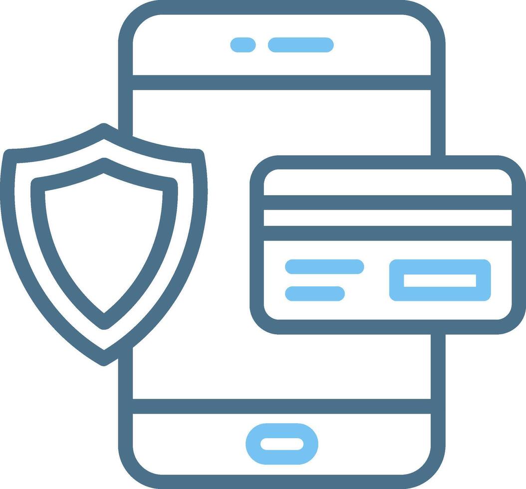 Secure Payment Line Two Colour Icon Design vector