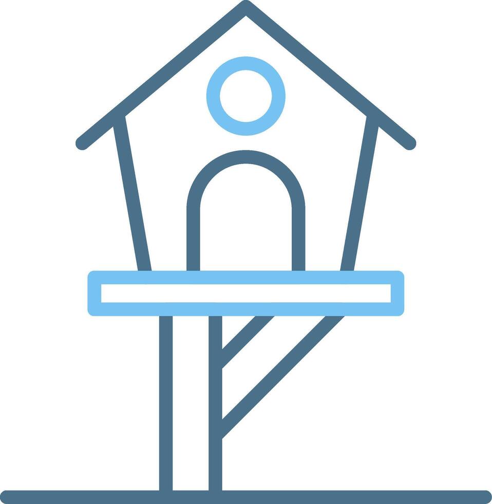 Bird House Line Two Colour Icon Design vector