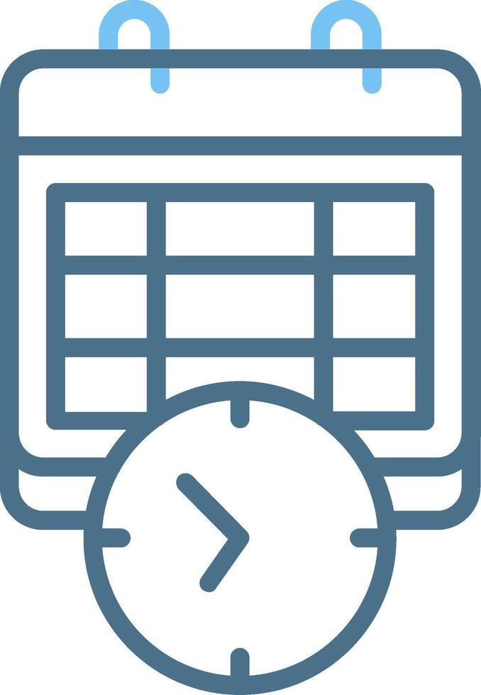 Clock Line Two Colour Icon Design vector