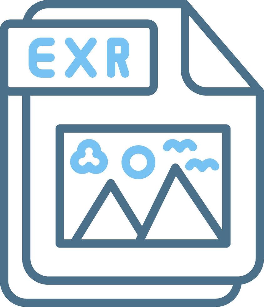 EXR Line Two Colour Icon Design vector
