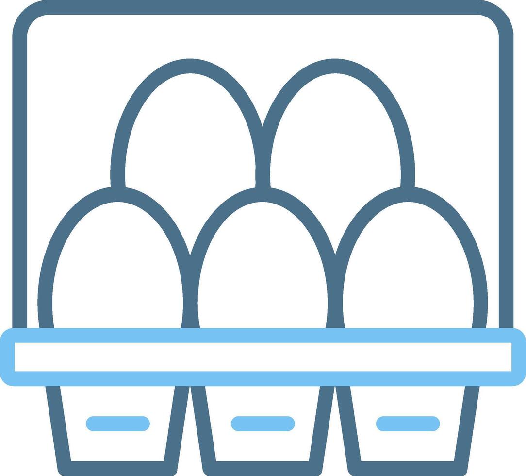 Egg Carton Line Two Colour Icon Design vector