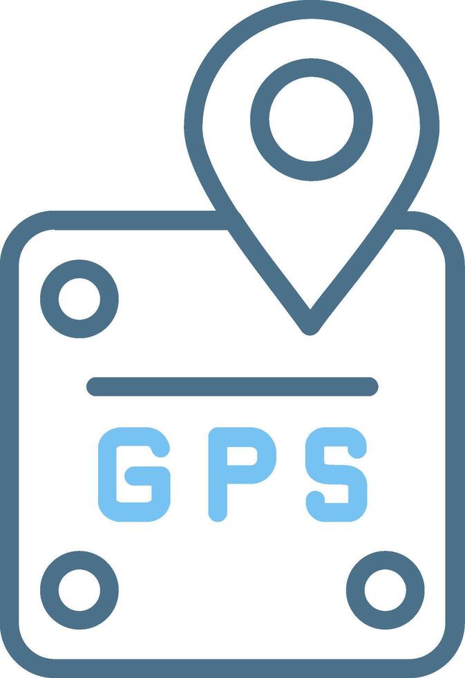 Gps Line Two Colour Icon Design vector