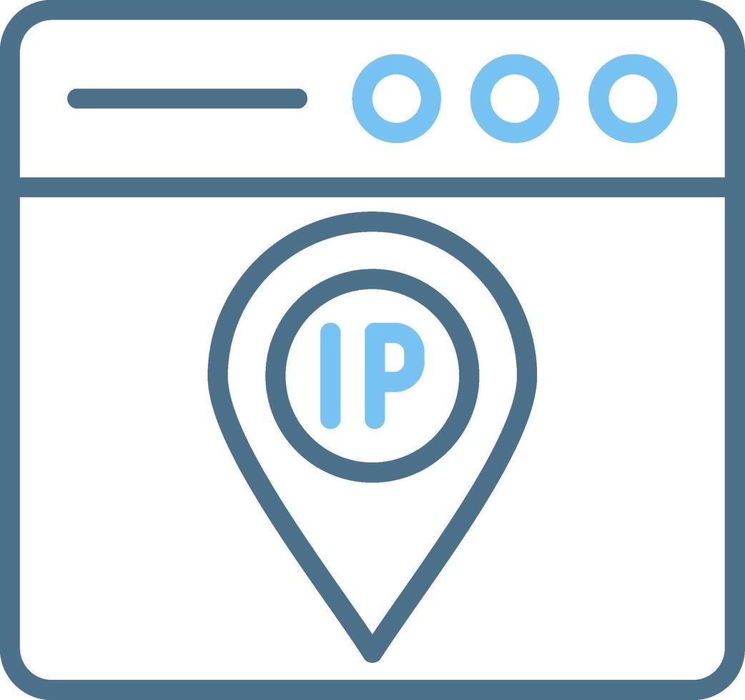 Ip Address Line Two Colour Icon Design vector