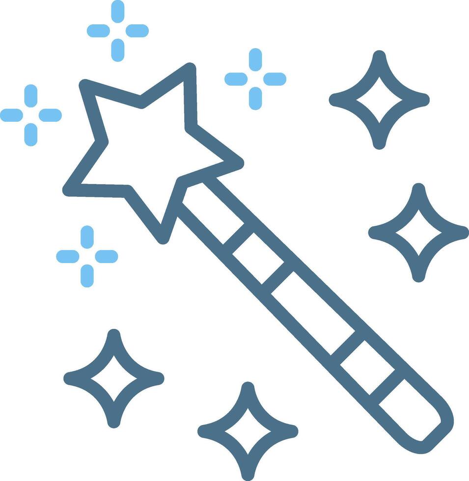 Magic Wand Line Two Colour Icon Design vector