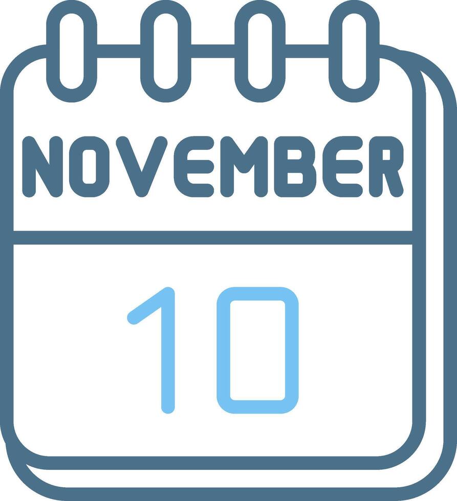 10 November Line Two Colour Icon Design vector