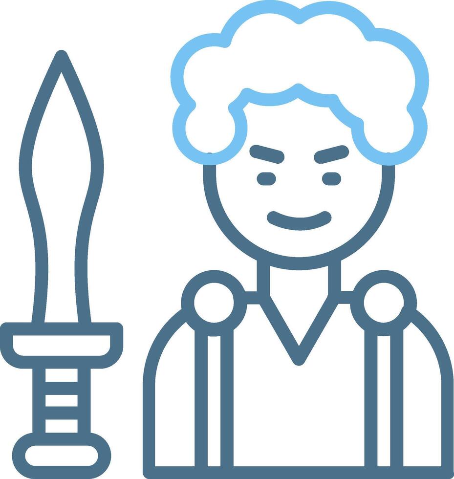Theseus Line Two Colour Icon Design vector