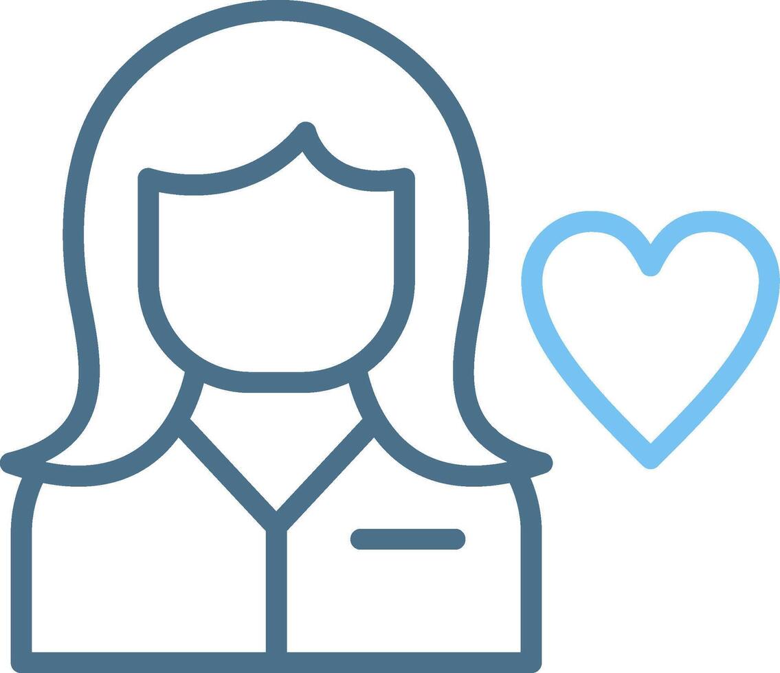 Caregiver Line Two Colour Icon Design vector
