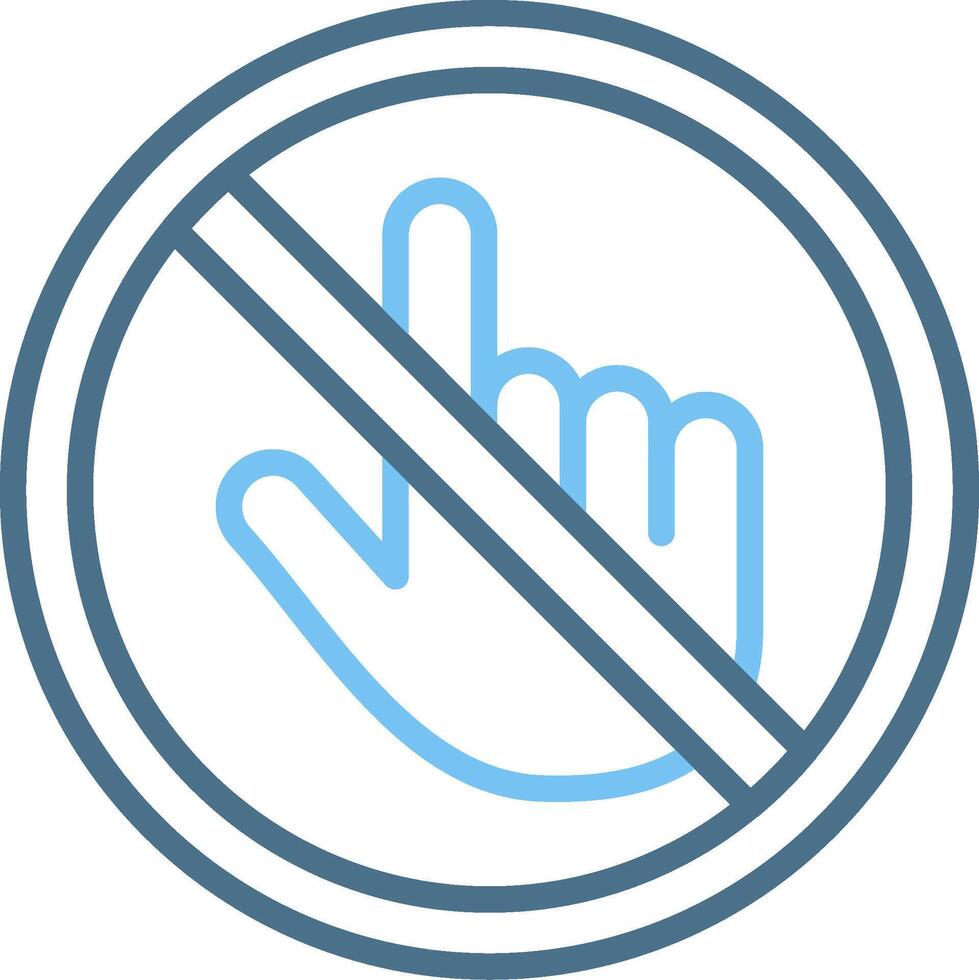 Do Not Touch Line Two Colour Icon Design vector