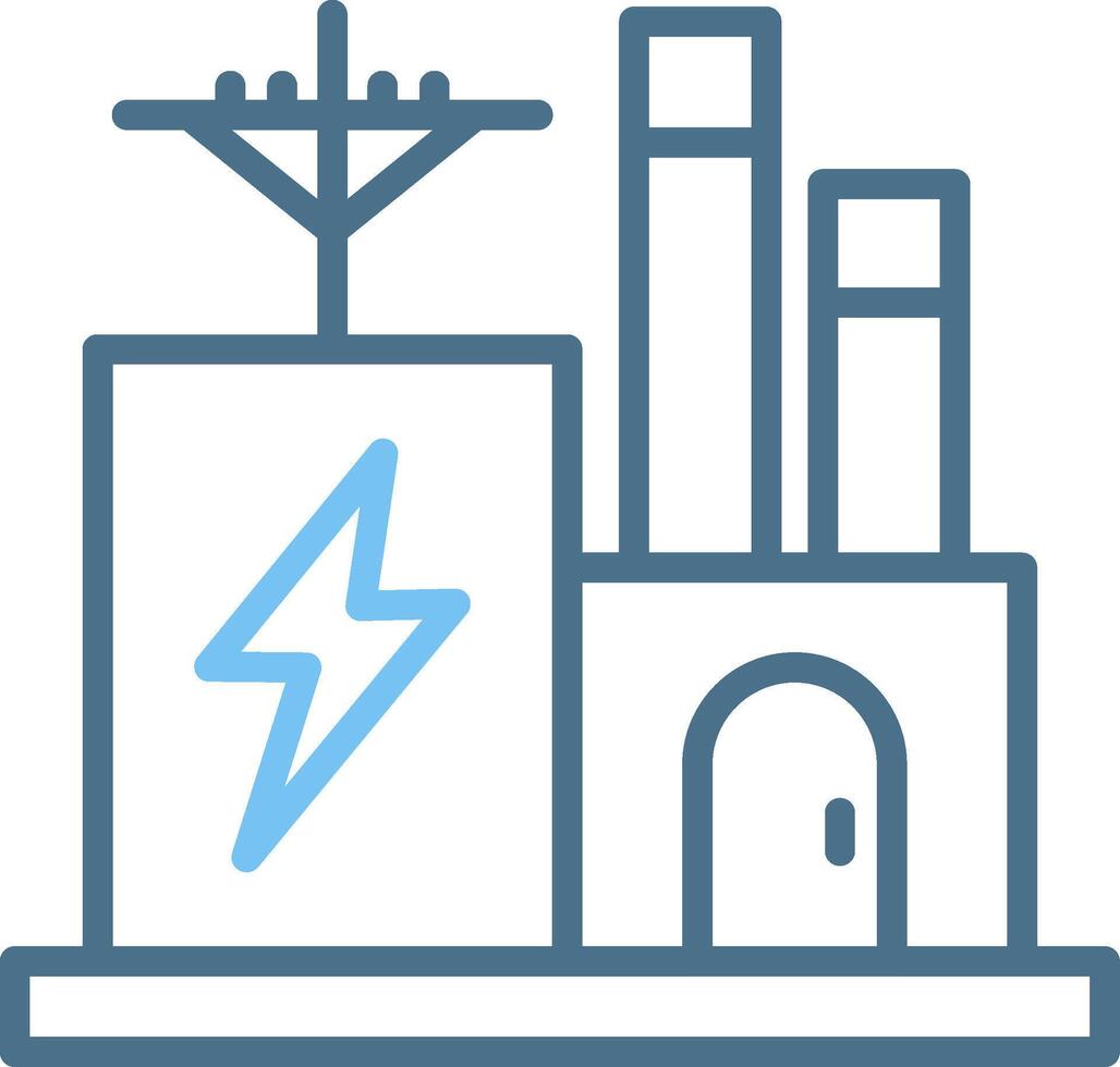 Electric Factory Line Two Colour Icon Design vector