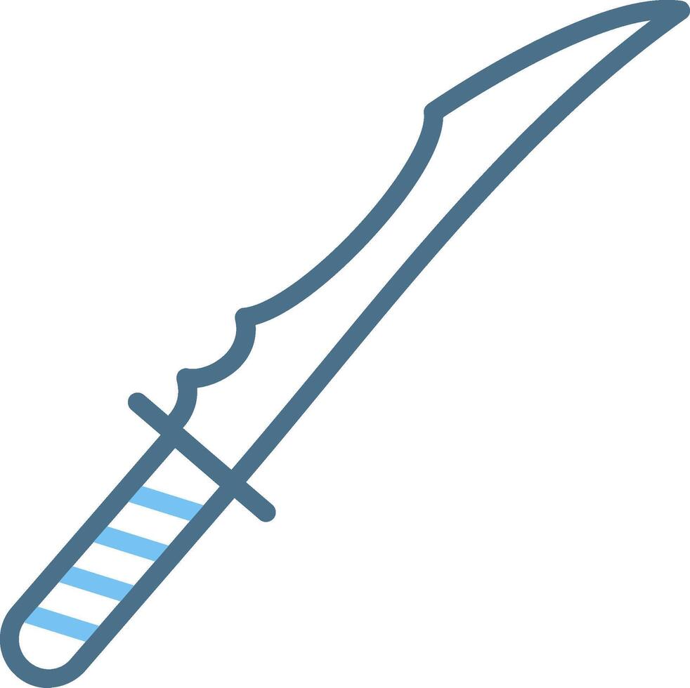 Katana Line Two Colour Icon Design vector
