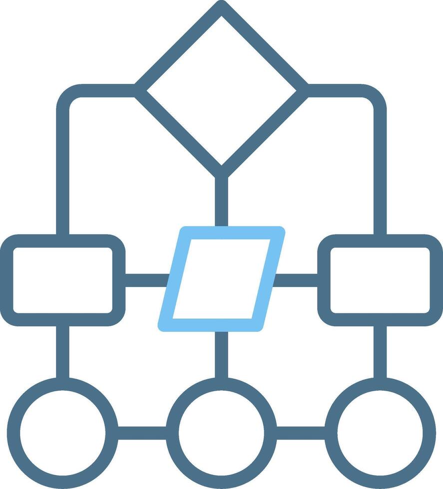 Hierarchical structure Line Two Colour Icon Design vector