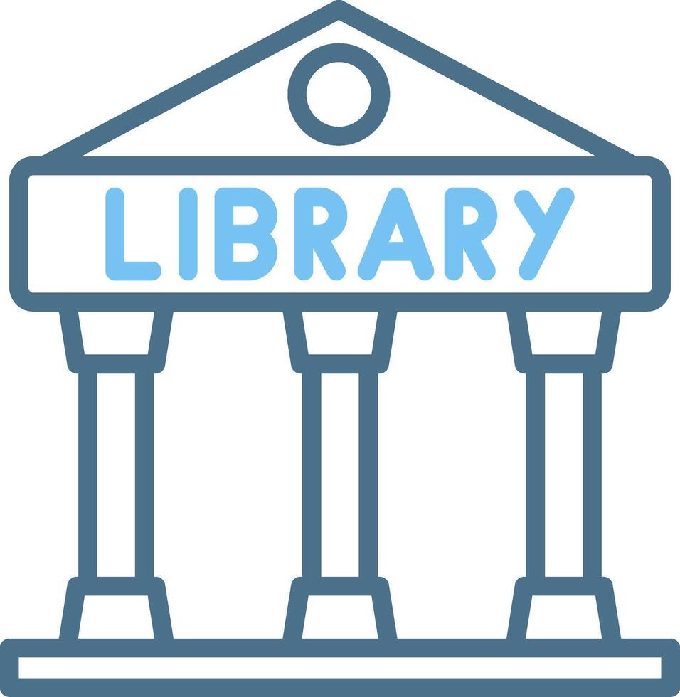 Library Line Two Colour Icon Design vector