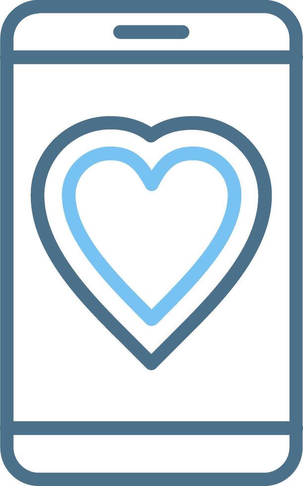 Like Line Two Colour Icon Design vector