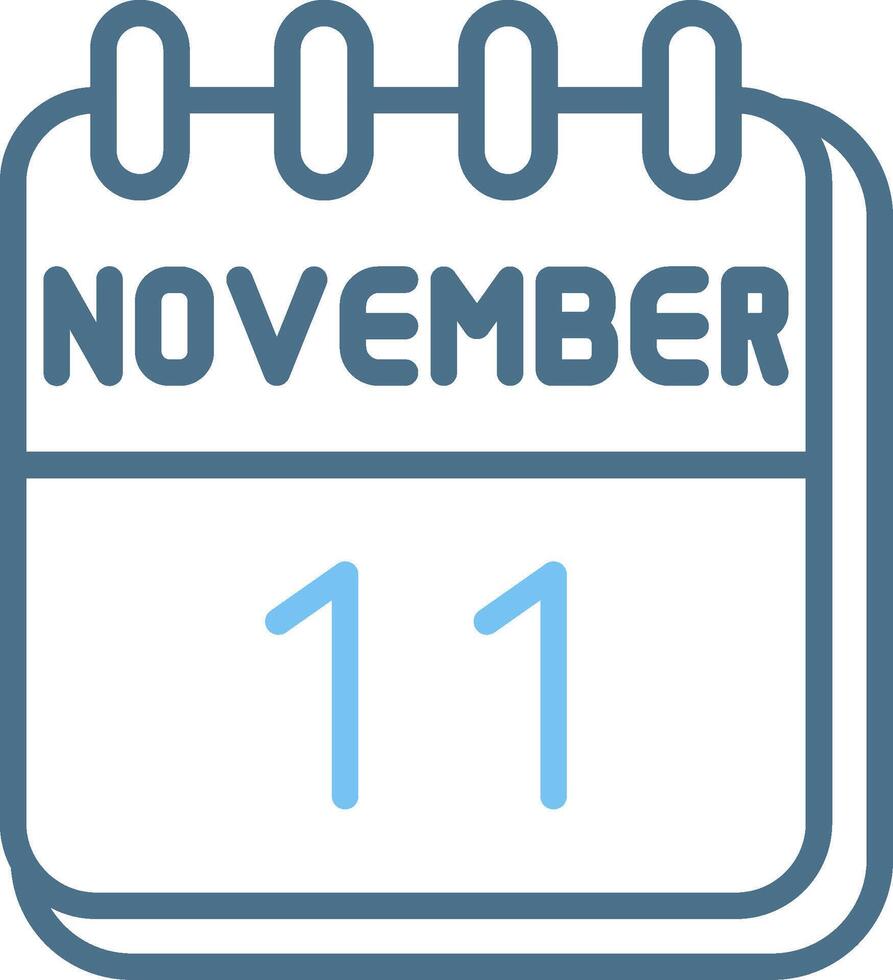 11 November Line Two Colour Icon Design vector