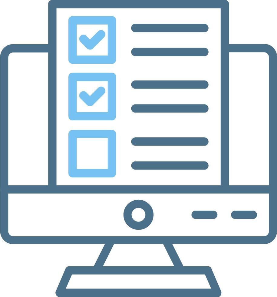 OnLine Two Colour Test Line Two Colour Icon Design vector