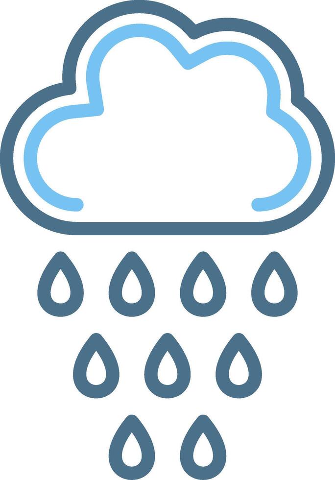 Rain Line Two Colour Icon Design vector