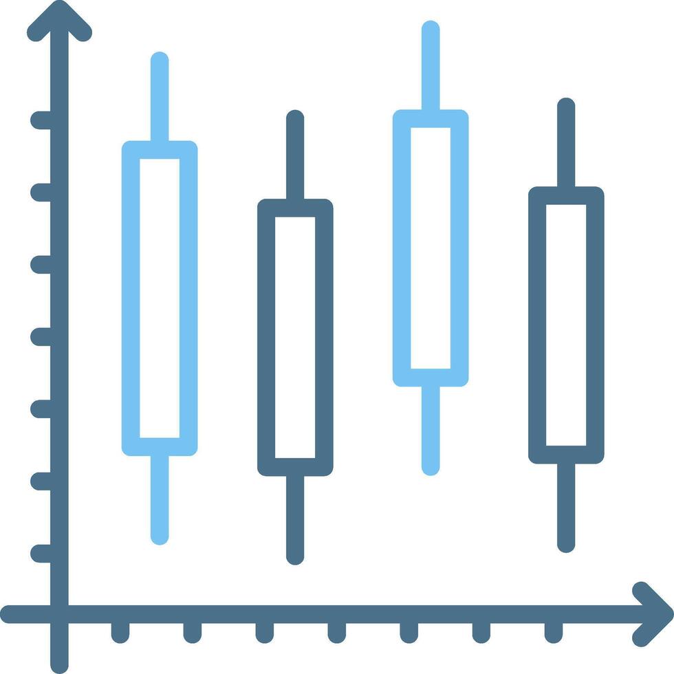 Stock Chart Line Two Colour Icon Design vector