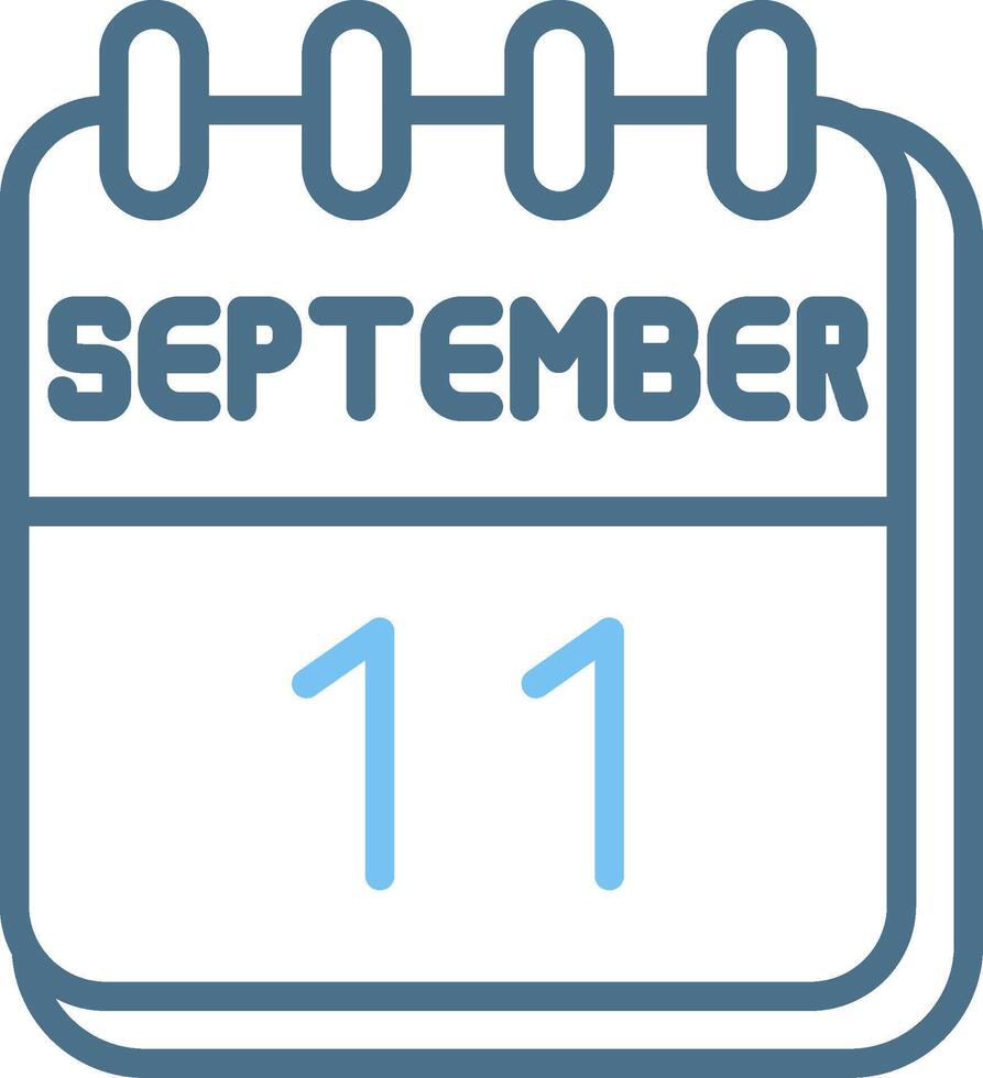 11 September Line Two Colour Icon Design vector