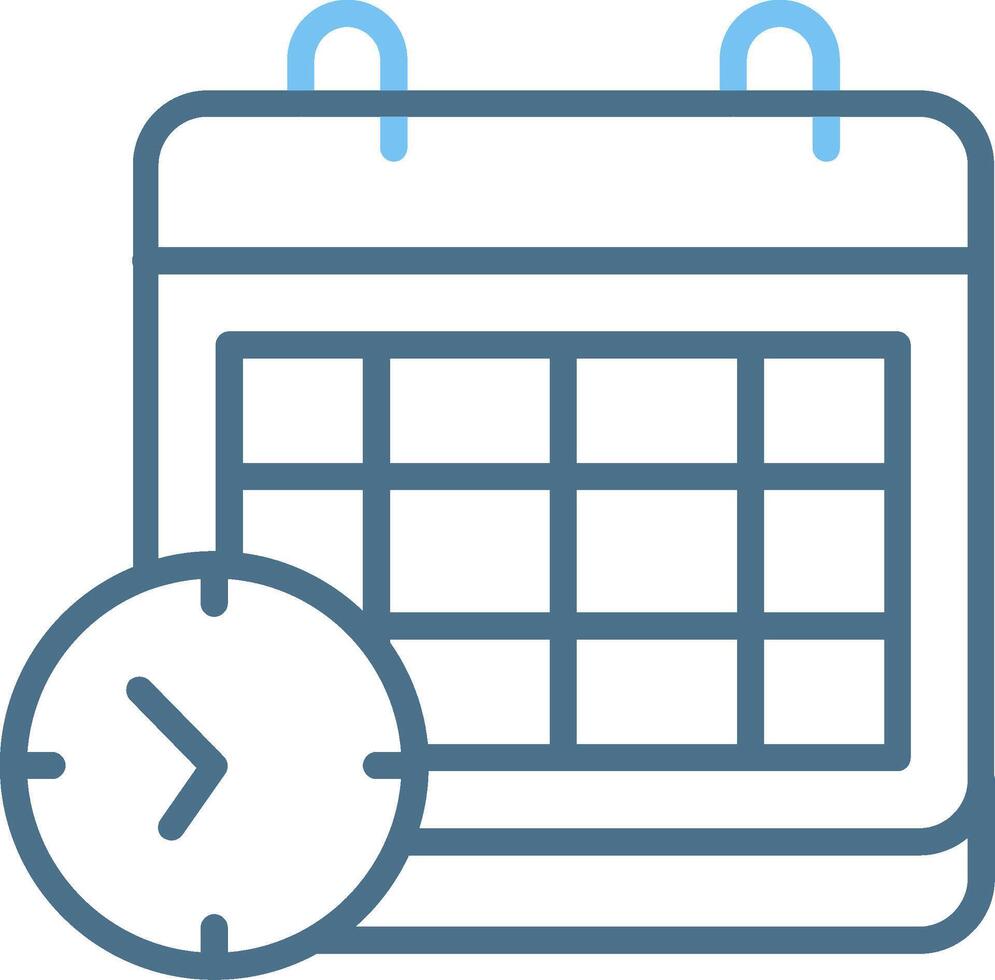 Timetable Line Two Colour Icon Design vector