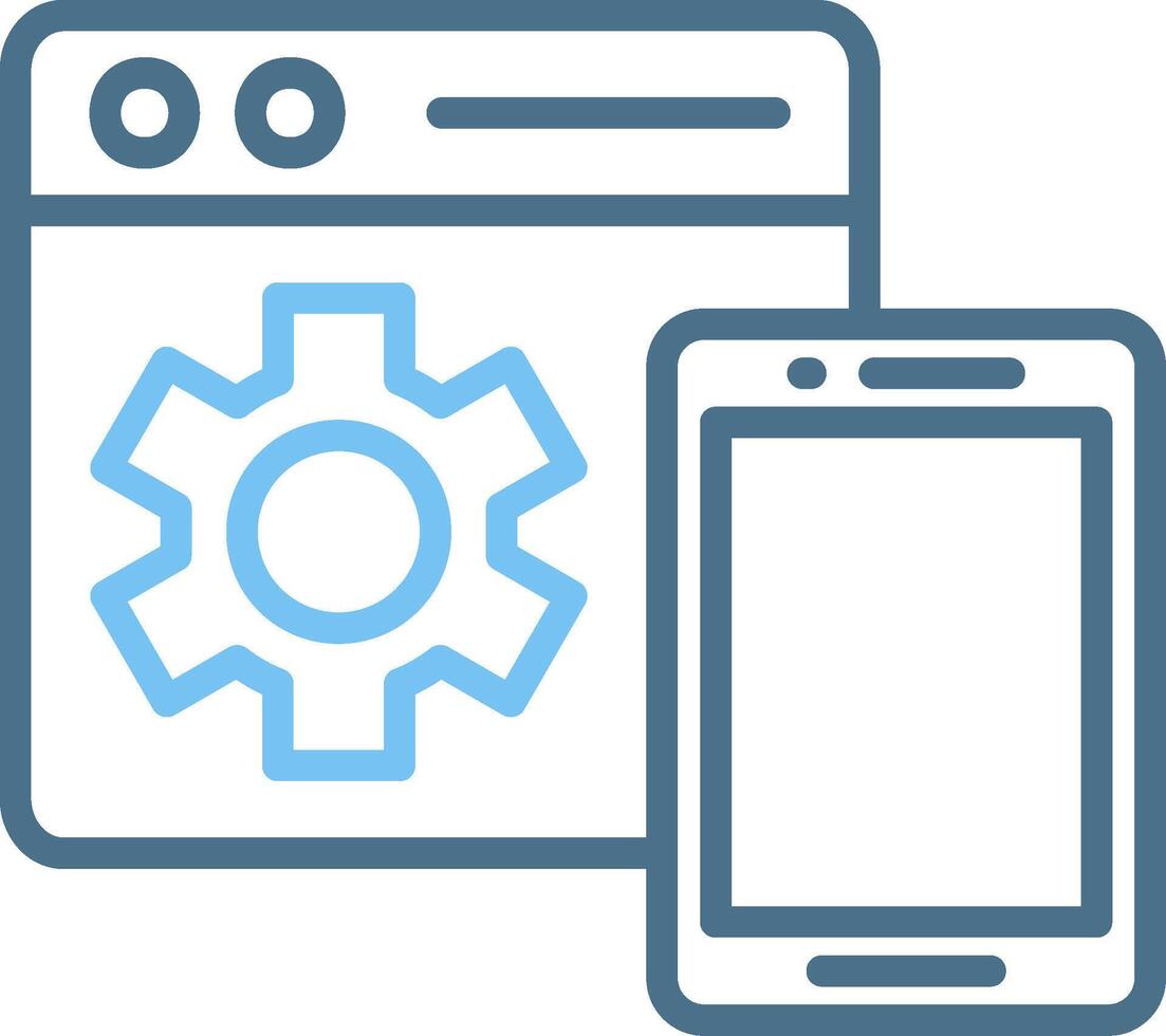 Web Optimization Line Two Colour Icon Design vector
