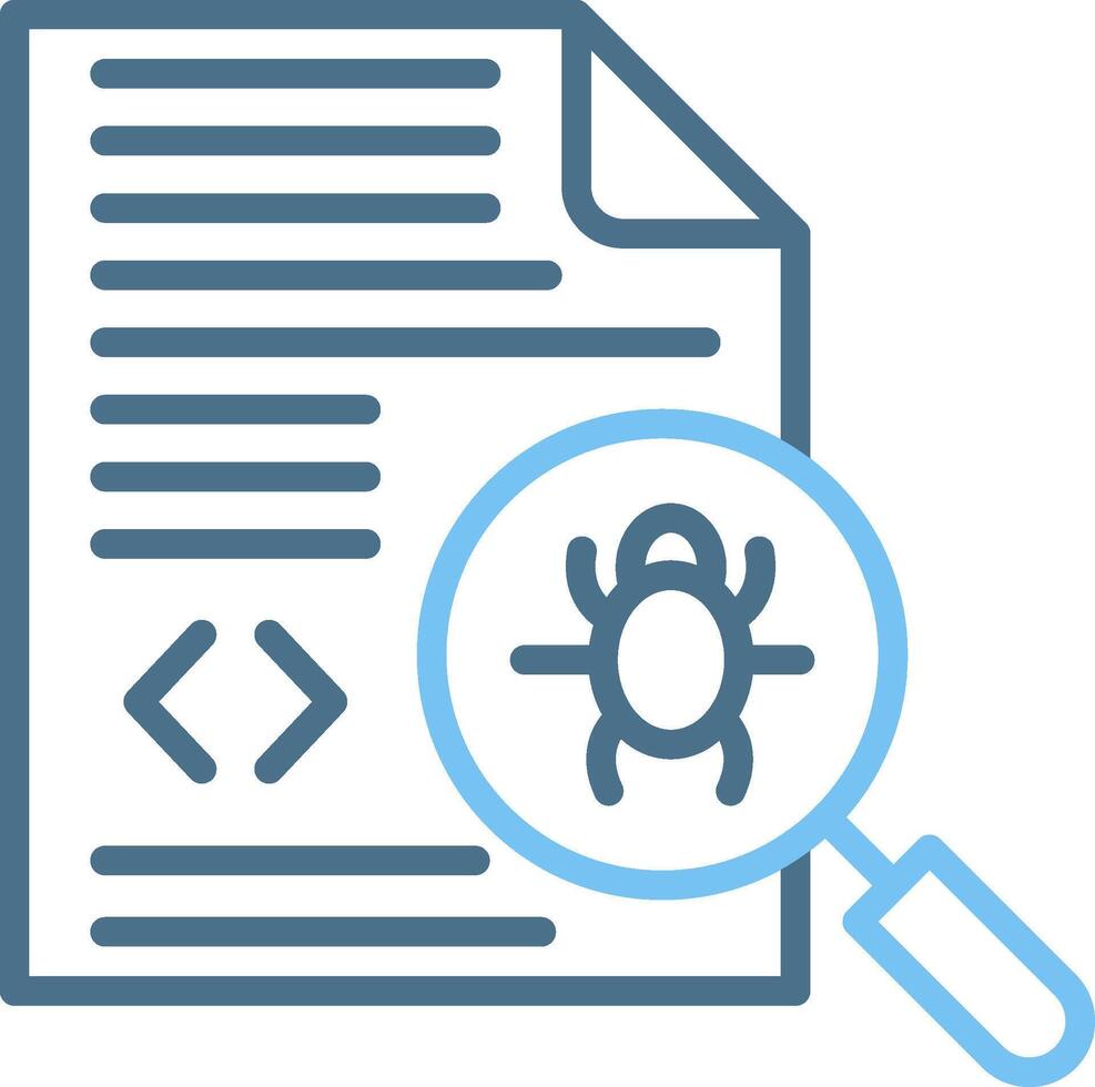 Debugging Line Two Colour Icon Design vector