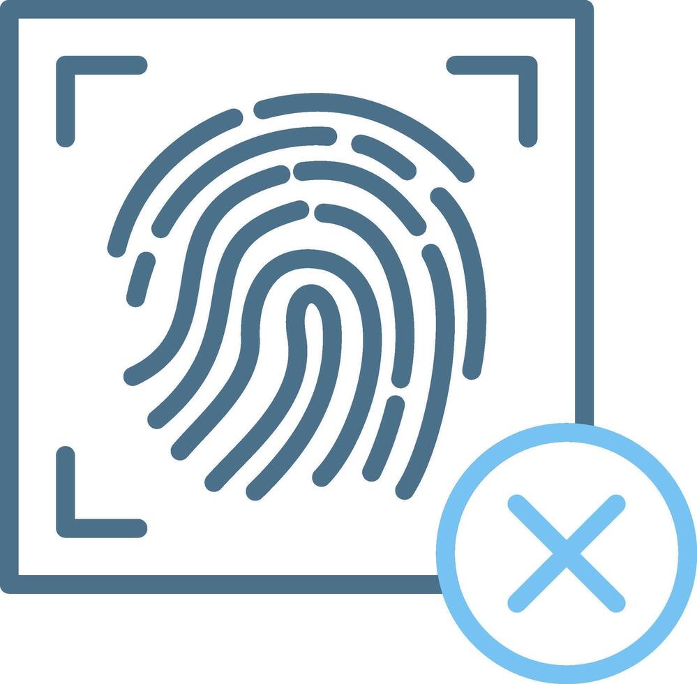 Denied Line Two Colour Icon Design vector