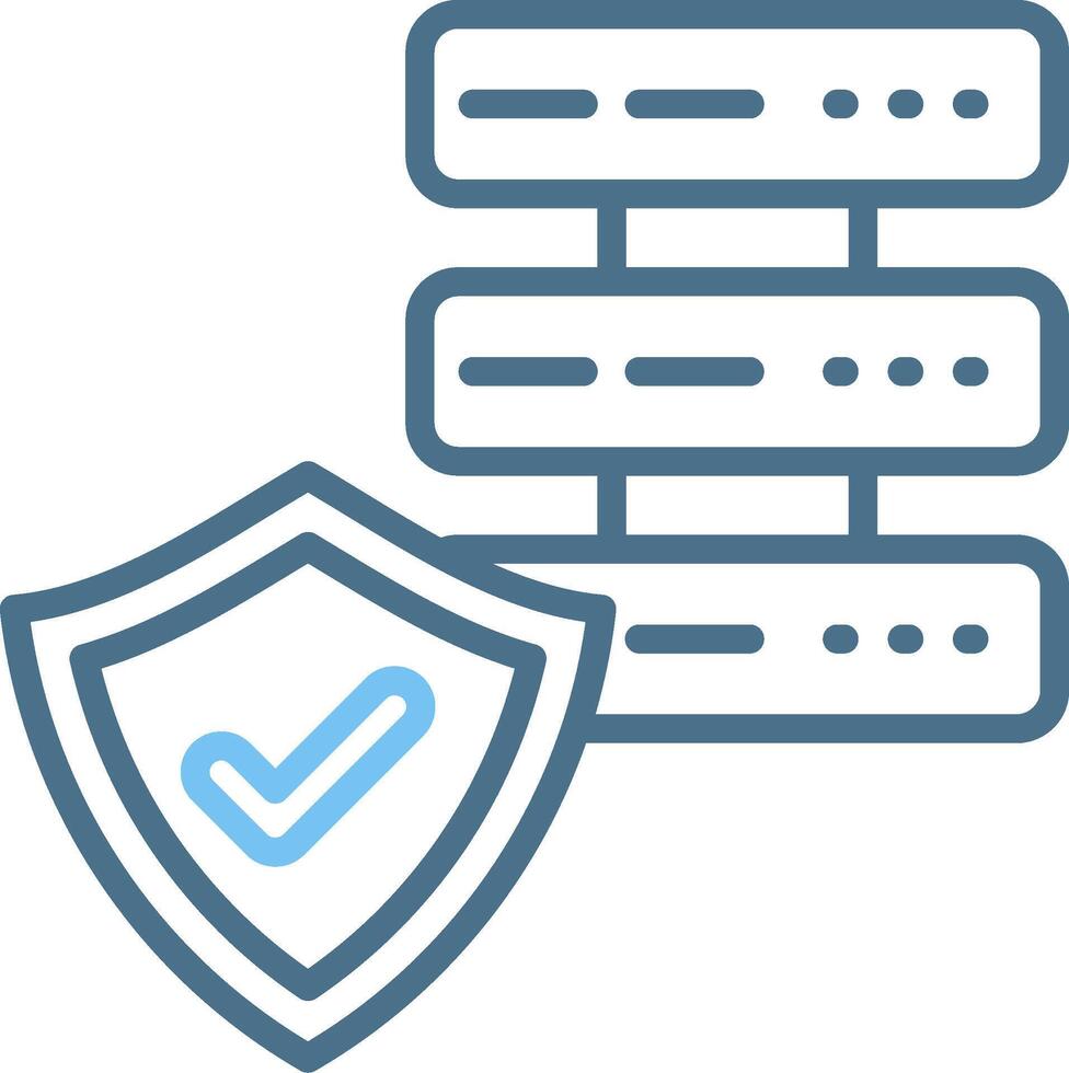 Database Security Line Two Colour Icon Design vector