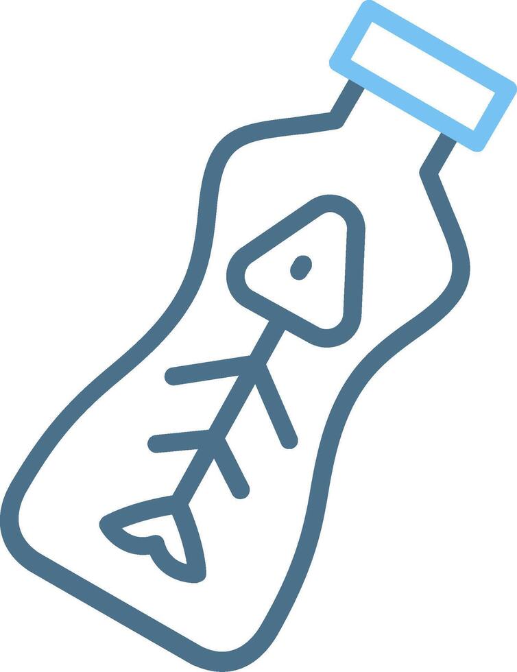 Fish Line Two Colour Icon Design vector