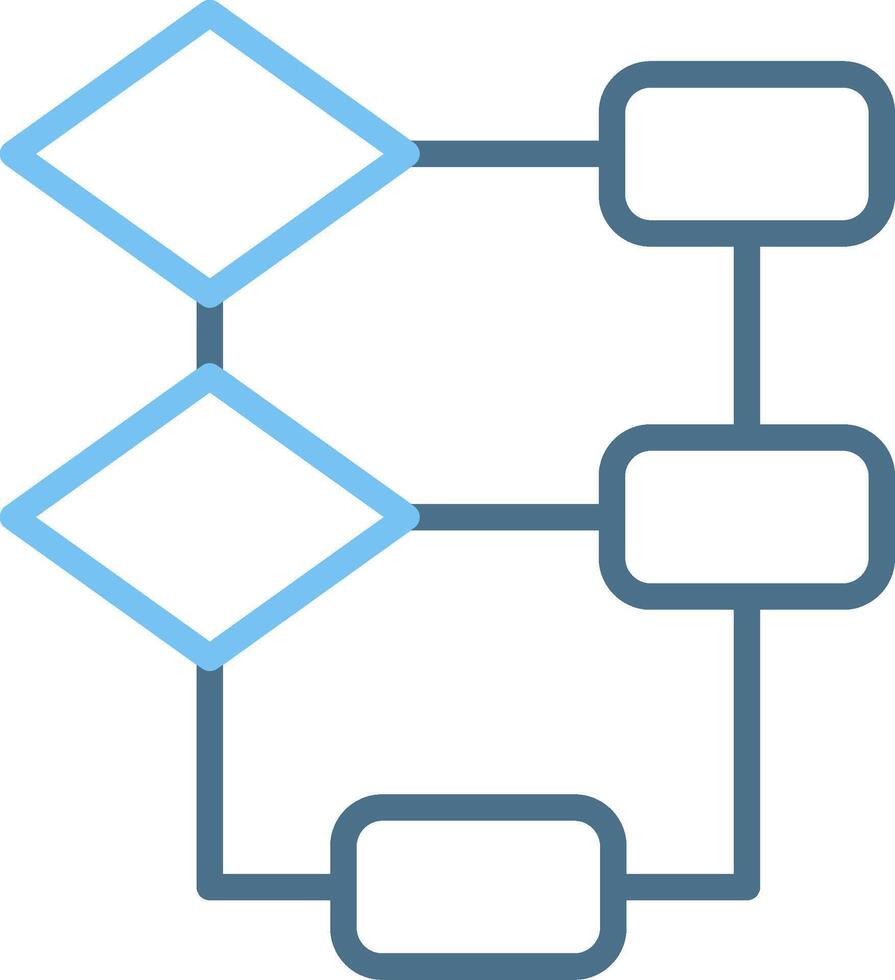 Flowchart Line Two Colour Icon Design vector