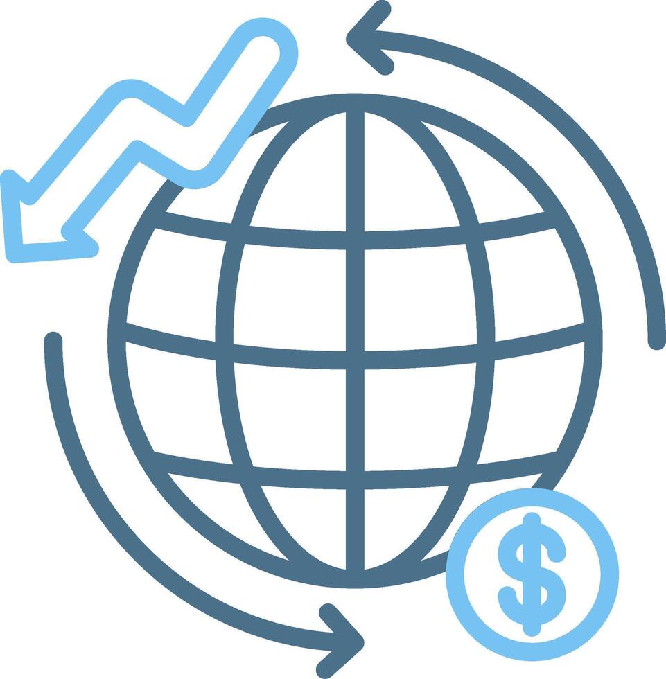 Global Economy Line Two Colour Icon Design vector