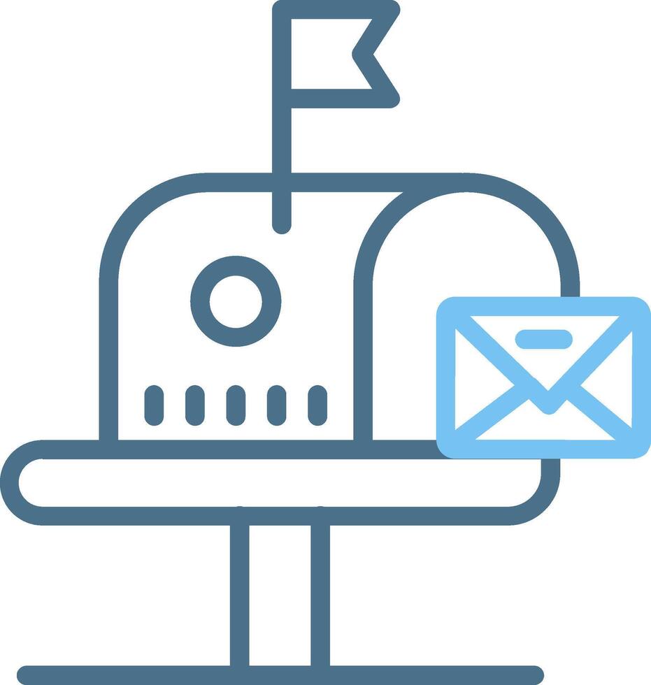 Mail Box Line Two Colour Icon Design vector