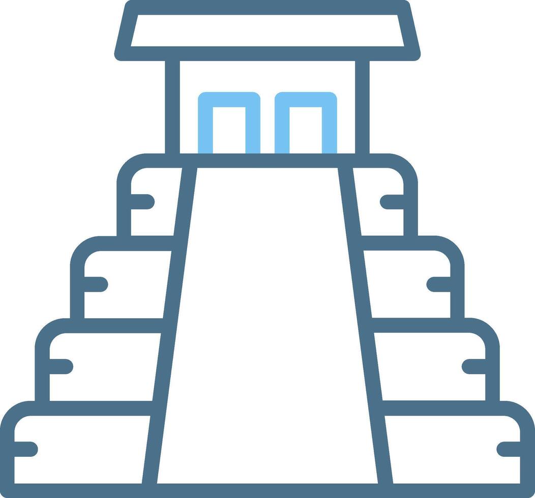 Maya Pyramid Line Two Colour Icon Design vector