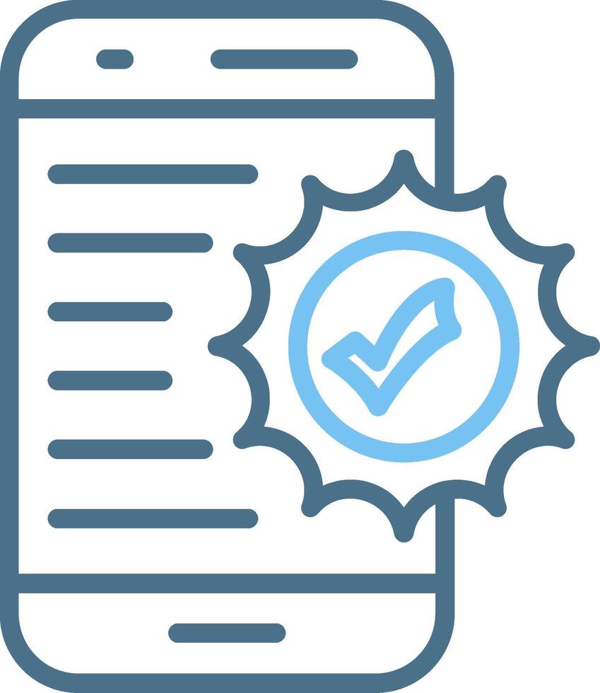 Approved Line Two Colour Icon Design vector