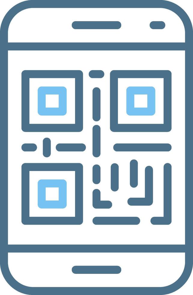 Qr Code Line Two Colour Icon Design vector