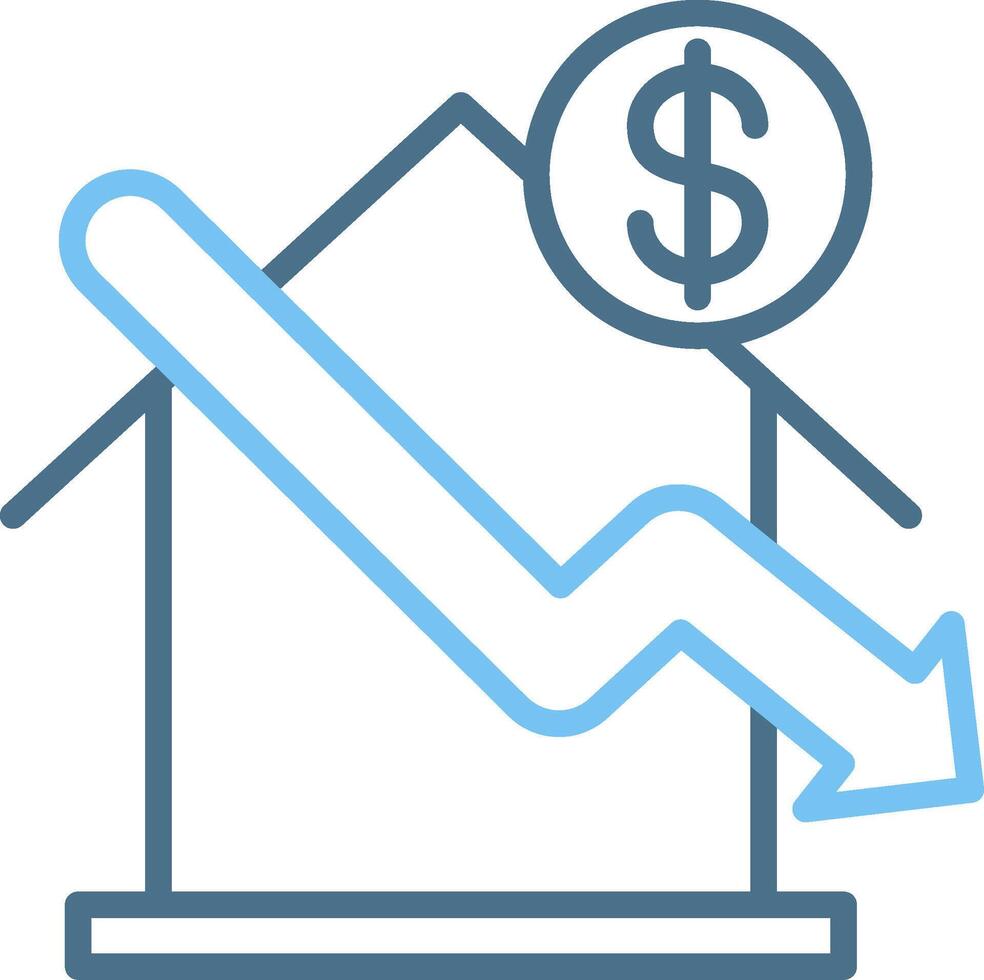 House Line Two Colour Icon Design vector