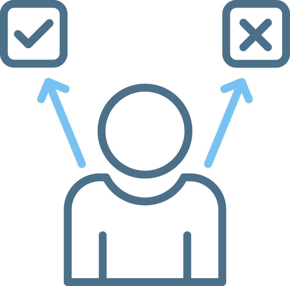 Decision Line Two Colour Icon Design vector