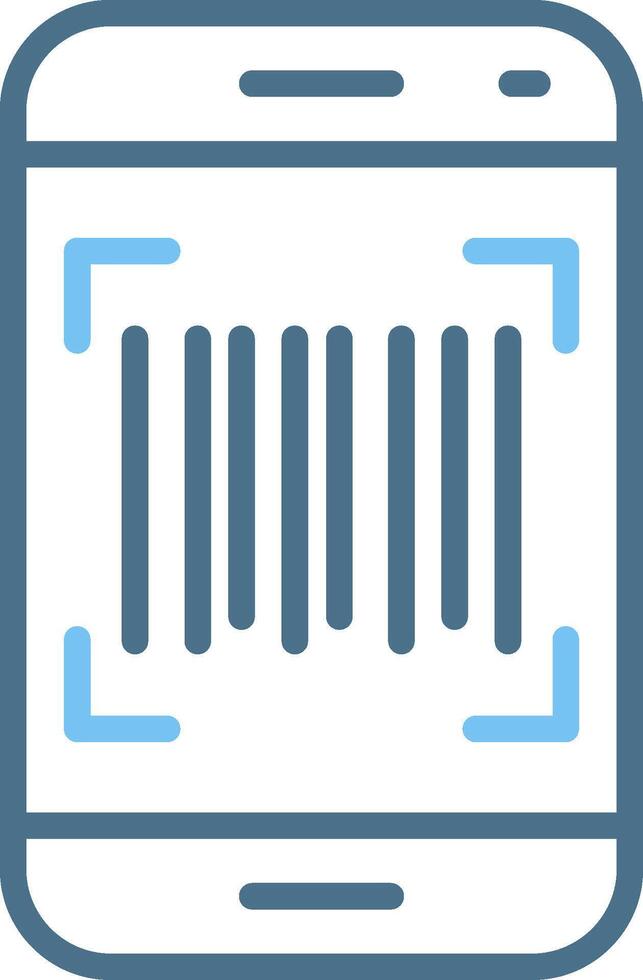 Barcode Line Two Colour Icon Design vector
