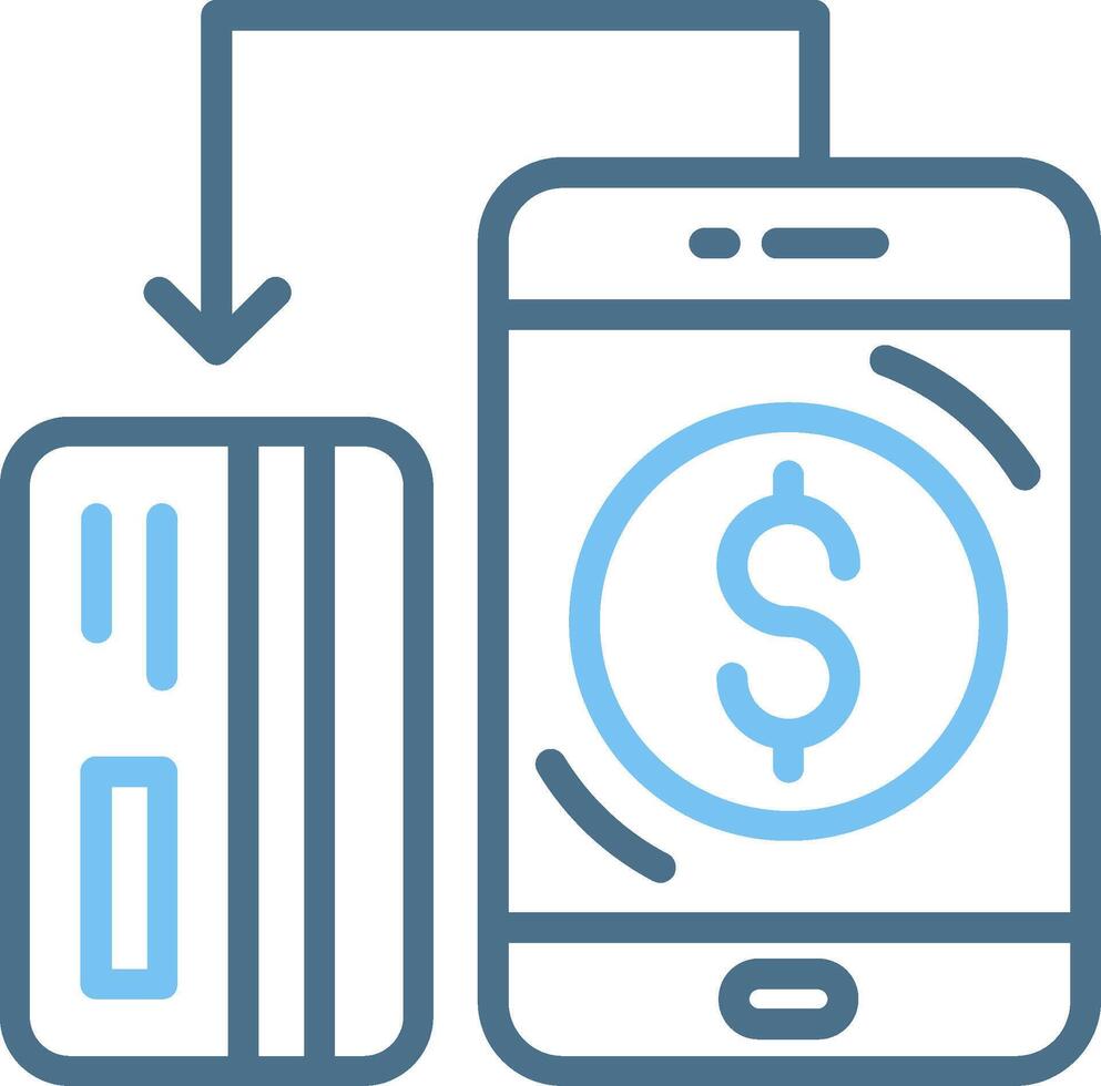 OnLine Two Colour Payment Line Two Colour Icon Design vector