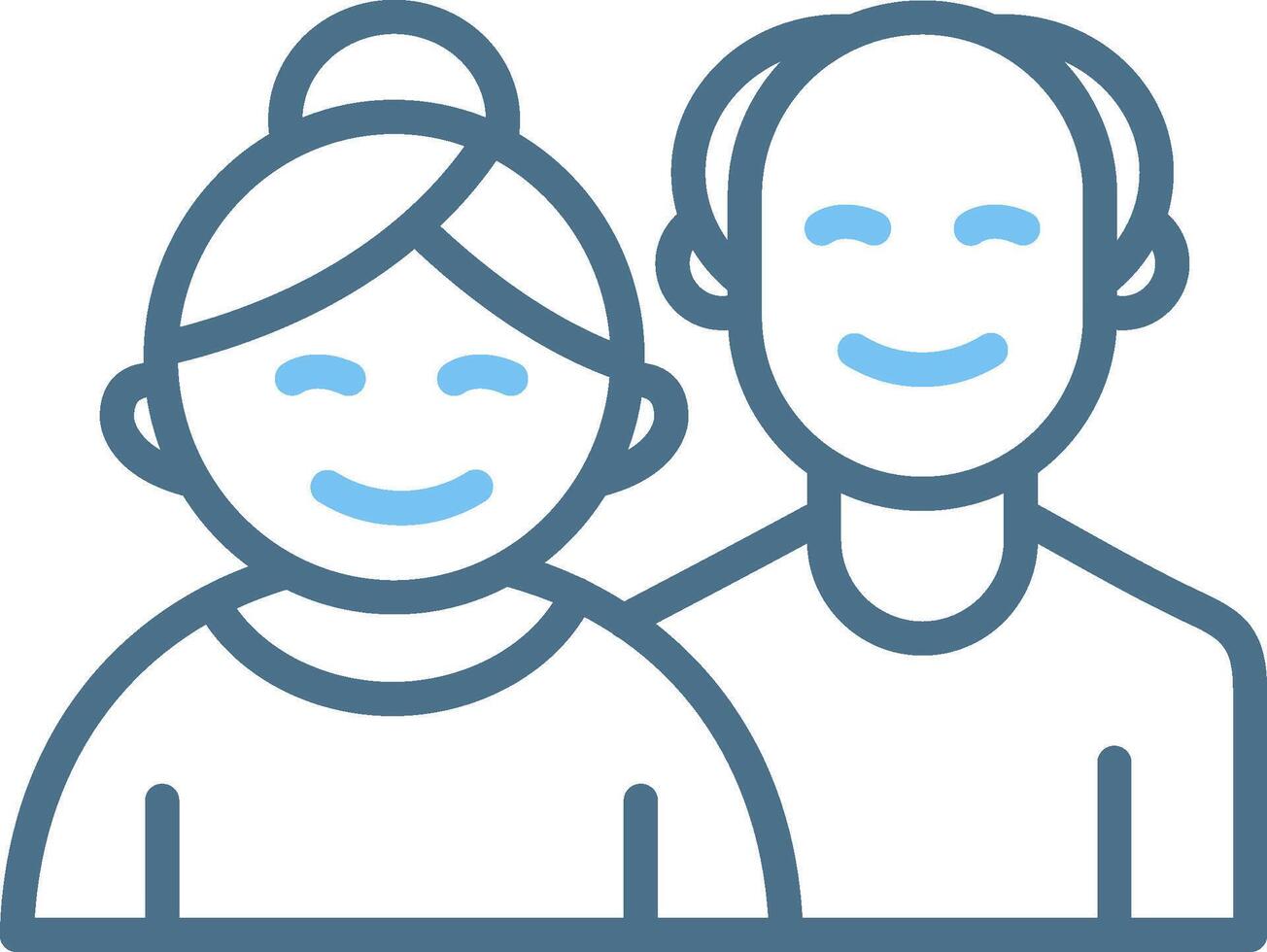 Old People Line Two Colour Icon Design vector