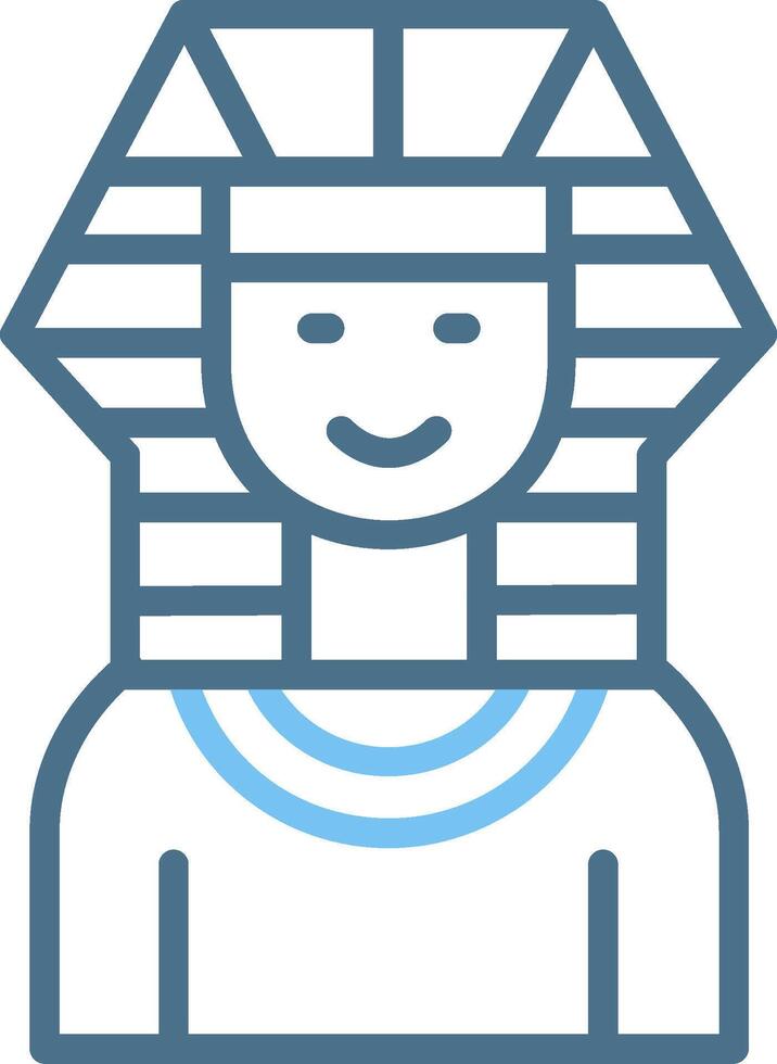 Pharaoh Line Two Colour Icon Design vector