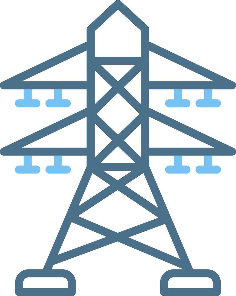 Power Tower Line Two Colour Icon Design vector