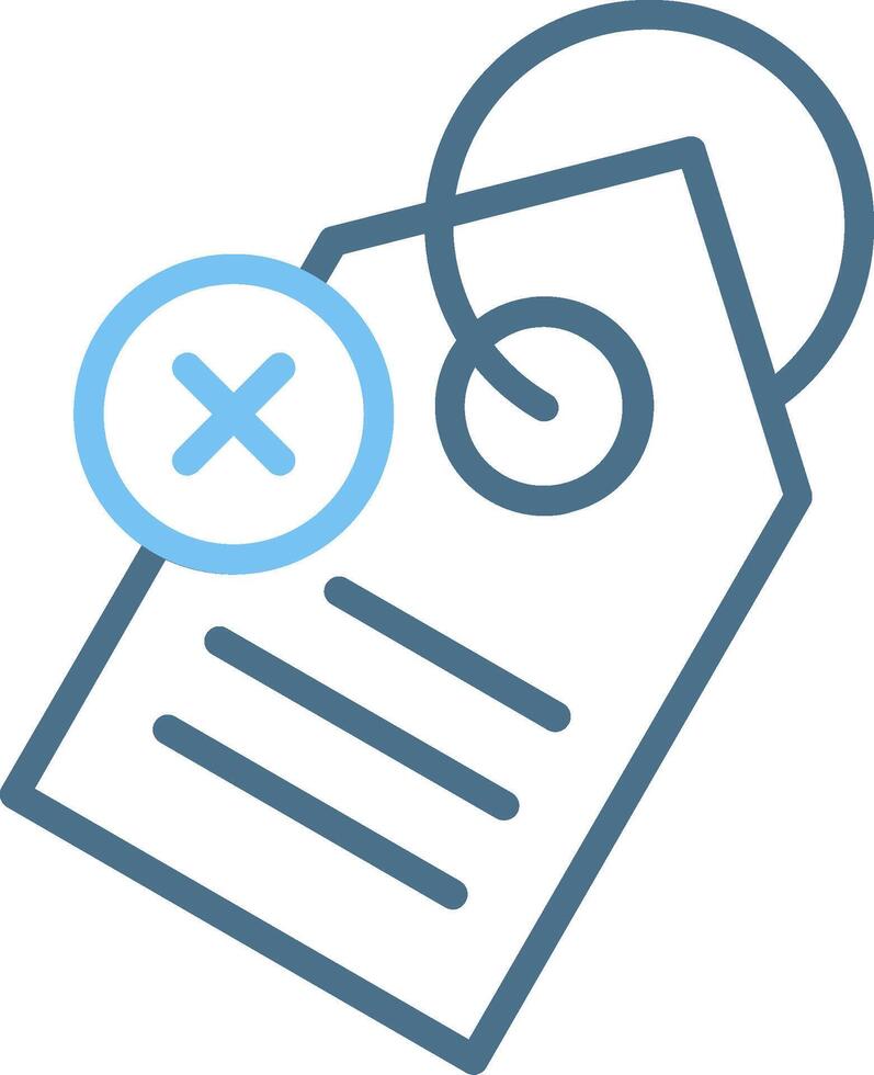 No Sales Line Two Colour Icon Design vector