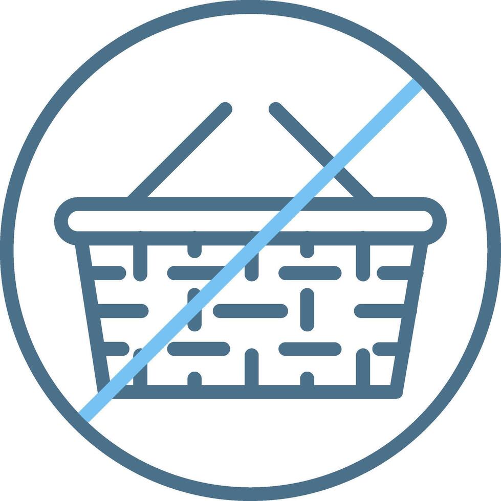 No Shopping Line Two Colour Icon Design vector