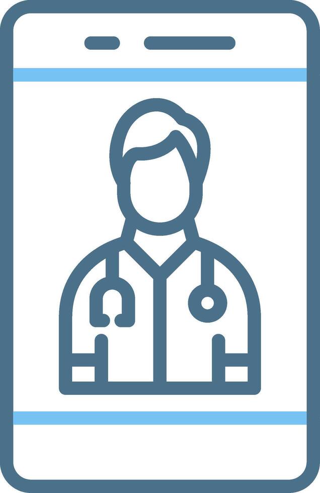 OnLine Two Colour Doctor Line Two Colour Icon Design vector