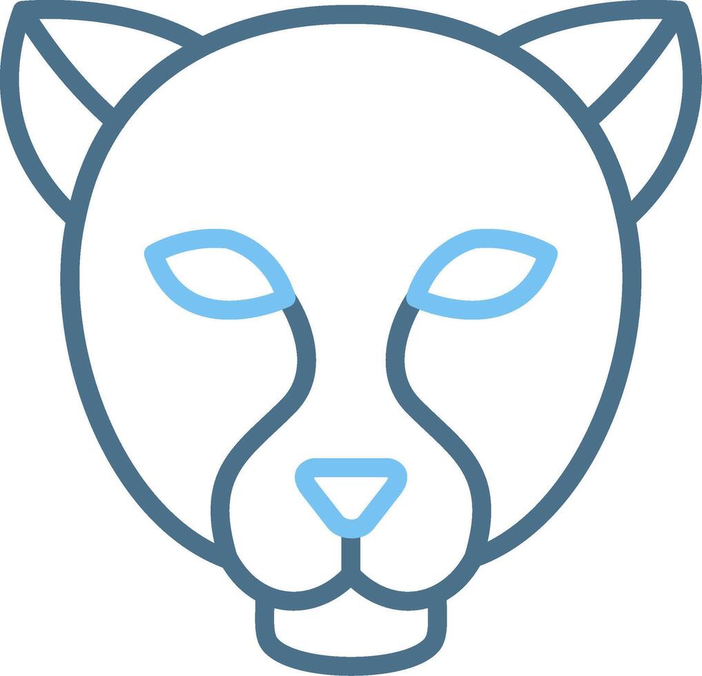 Panther Line Two Colour Icon Design vector