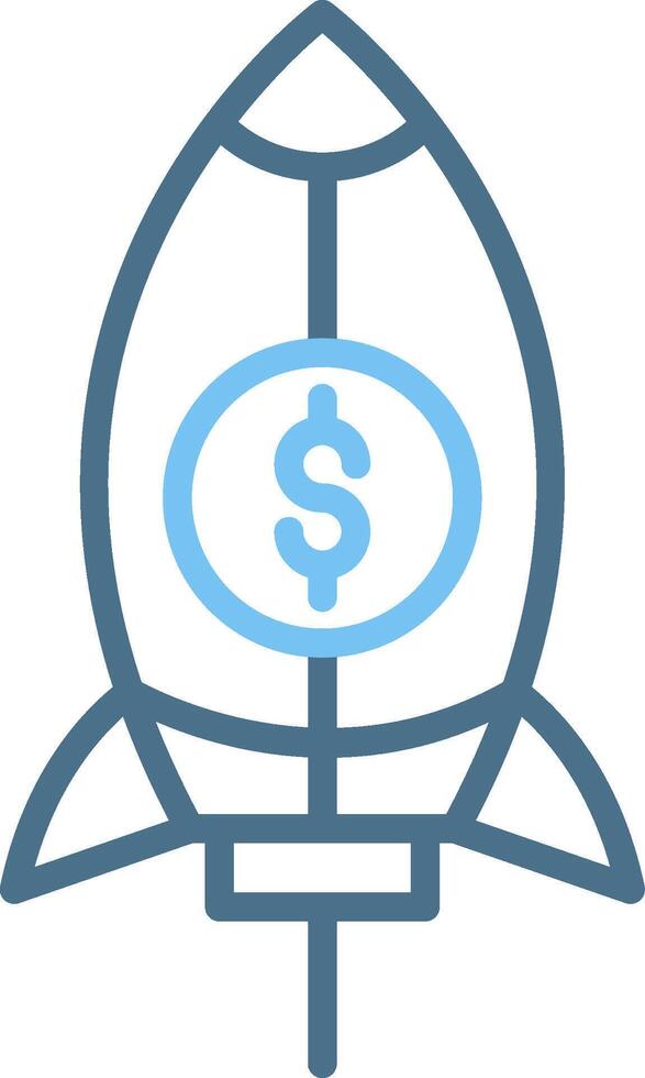 Rocket Line Two Colour Icon Design vector