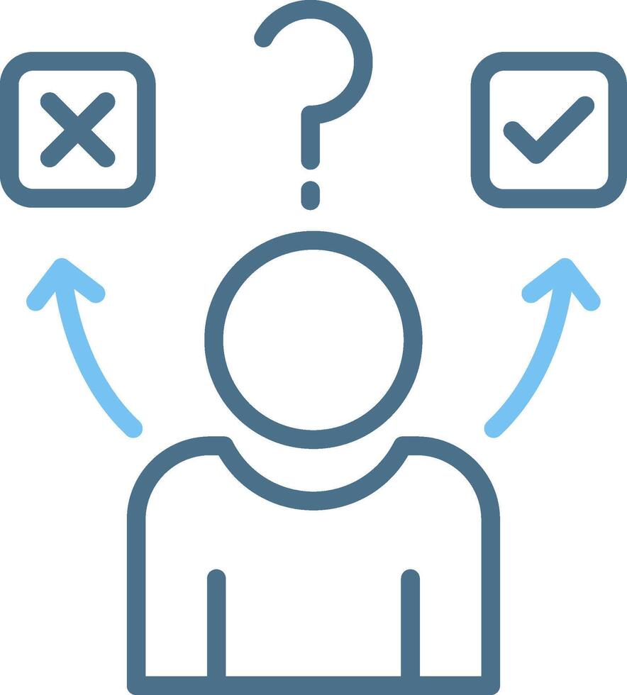 Confused Line Two Colour Icon Design vector