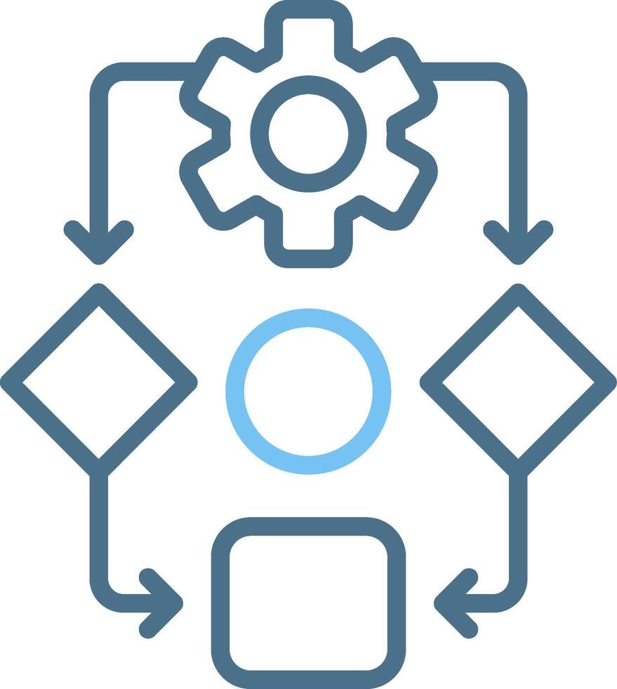 Predictive modeling Line Two Colour Icon Design vector